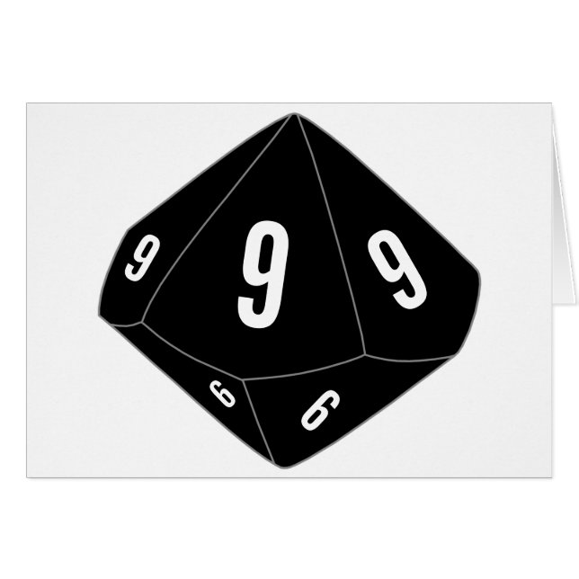 Tarjeta de número de tabla D10 negra (Anverso (Horizontal))