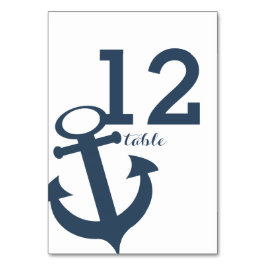 Tarjeta de número de tabla de anclaje