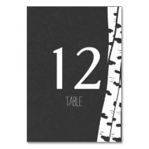 Tarjeta de número de tabla de árbol blanco