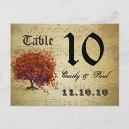 Tarjeta de número de tabla de árbol de hojas de co