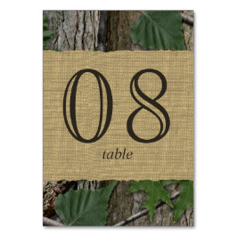 Tarjeta de número de tabla de árboles de bosques n