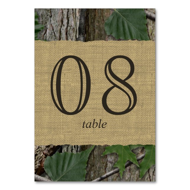 Tarjeta de número de tabla de árboles de bosques n (Anverso)