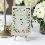 Tarjeta de número de tabla de Art Déco de época<br><div class="desc">Esta vintage tarjeta de Boda de arte deco de la colección Adaline incluye todos los florales de estilo art deco hechos a mano. Crea una primera impresión impresionante para sus bodas. Personalízalo con tus datos fácil y rápidamente. Simplemente pulse el botón "personalizar" para reorganizar y formatear el estilo y la...</div>