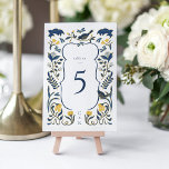 Tarjeta de número de tabla de Art Déco de época<br><div class="desc">Esta vintage tarjeta de Boda de arte deco de la colección Adaline incluye todos los florales de estilo art deco hechos a mano. Crea una primera impresión impresionante para sus bodas. Personalízalo con tus datos fácil y rápidamente. Simplemente pulse el botón "personalizar" para reorganizar y formatear el estilo y la...</div>
