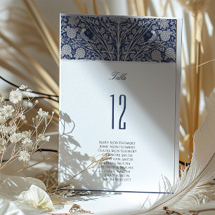 Tarjeta de número de tabla de aves de amor victori