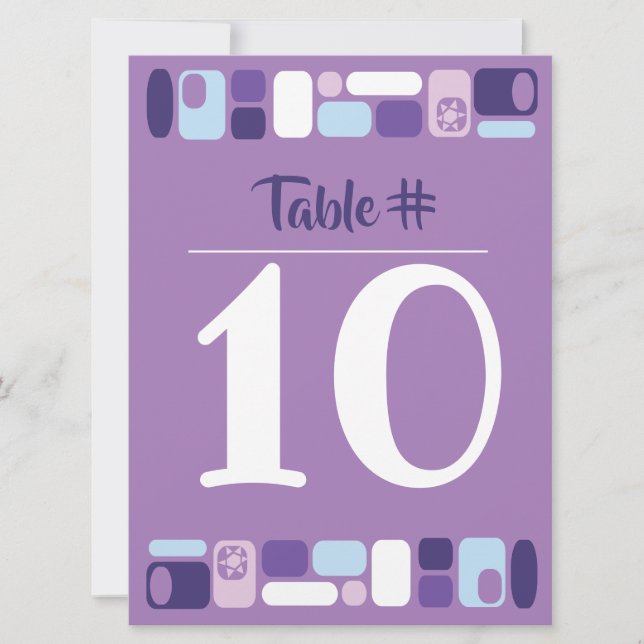 Tarjeta de número de tabla de Bat Mitzvah de SO MO (Anverso)