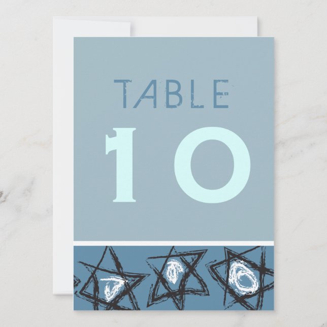 Tarjeta de número de tabla de Bat Mitzvah, ESTRELL (Reverso)