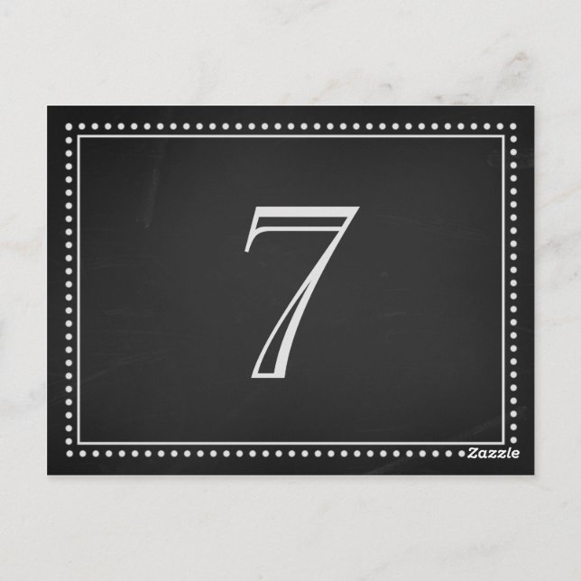 Tarjeta de número de tabla de boda (Reverso)