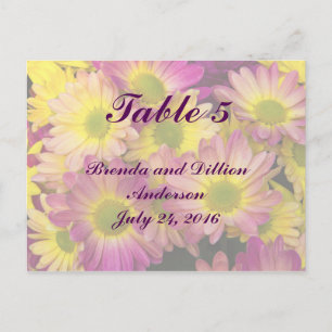 Tarjeta de número de tabla de boda