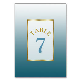 Tarjeta de número de tabla de Boda azul de pizarra