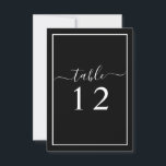 Tarjeta de número de tabla de Boda blanco y negro<br><div class="desc">Me enorgullezco de todos mis diseños, si tienes alguna pregunta, quieres cambios personalizados en el diseño, o quieres que los artículos coordinados coincidan y necesito que los cree, por favor contacta a Megan con Emma Sue Bow-tique directamente en megan@emmasuebowtique.com . Ahora Zazzle está ofreciendo archivos digitales, sin embargo si tiene...</div>
