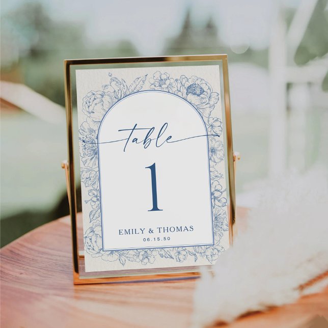 Tarjeta de número de tabla de Boda Chinoiserie flo (Subido por el creador)