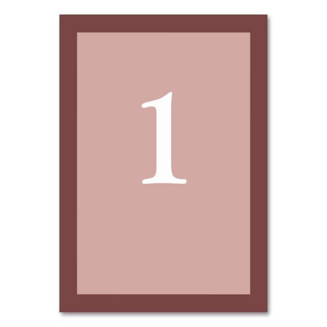 Tarjeta de número de tabla de Boda con marco de Ro (Anverso)