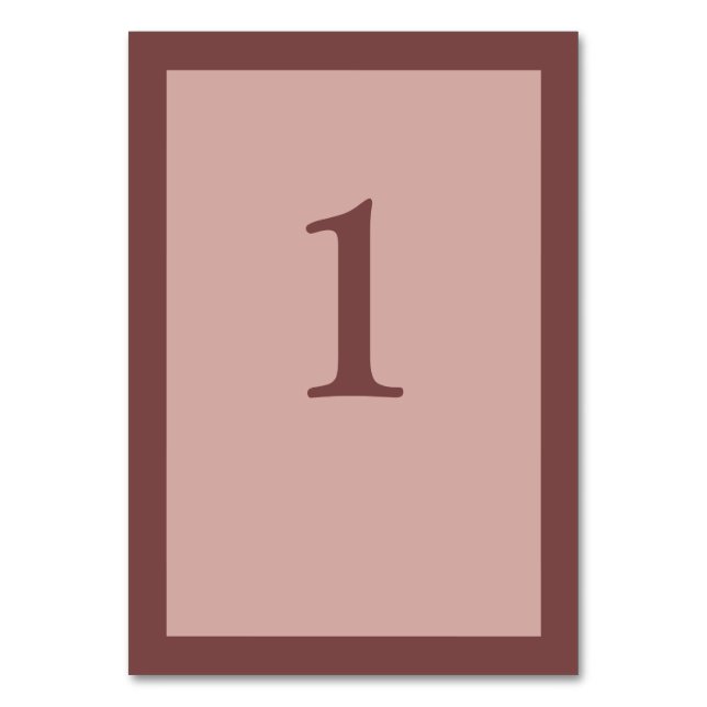 Tarjeta de número de tabla de Boda con marco de Ro (Anverso)