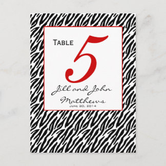 Tarjeta de número de tabla de Boda de banda de ceb