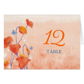 Tarjeta de número de tabla de Boda de disquete roj
