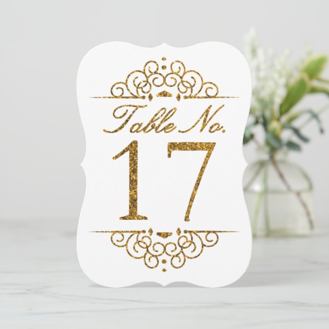 Tarjeta de número de tabla de Boda de efecto Purpu (Anverso de pie)