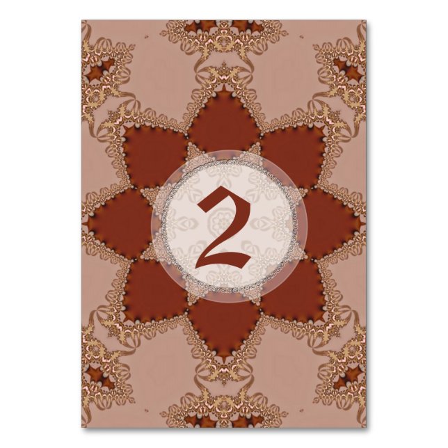 Tarjeta de número de tabla de Boda de encaje de Ro (Anverso)