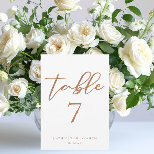 Tarjeta de número de tabla de Boda de escritura ma