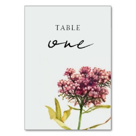 Tarjeta de número de tabla de Boda de flores silve