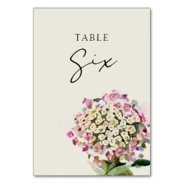 Tarjeta de número de tabla de Boda de flores silve