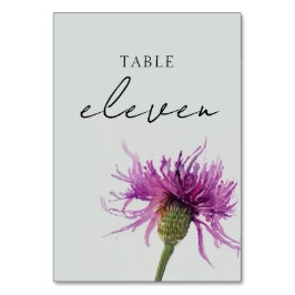 Tarjeta de número de tabla de Boda de flores silve