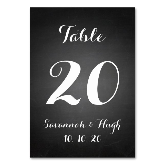 Tarjeta de número de tabla de Boda de guión de piz (Reverso)