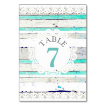 Tarjeta de número de tabla de Boda de madera y enc
