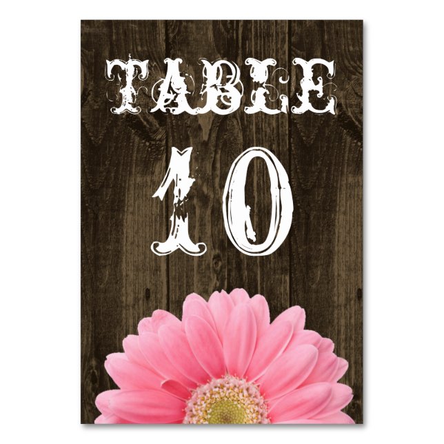 Tarjeta de número de tabla de Boda de marea rosa d (Anverso)
