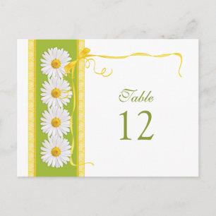 Tarjeta de número de tabla de Boda de margarita bl