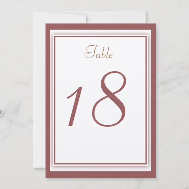 Tarjeta de número de tabla de Boda de Marsala (Anverso)