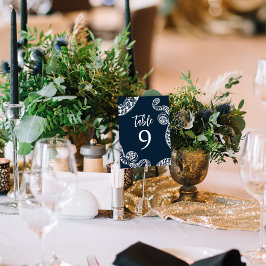 Tarjeta de número de tabla de Boda de pulpo náutic