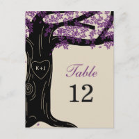 Tarjeta de número de tabla de Boda de roble
