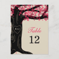 Tarjeta de número de tabla de Boda de roble - Fuch