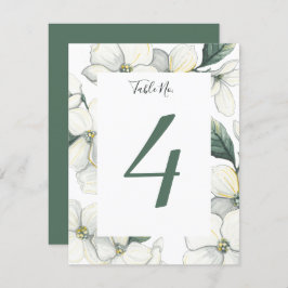 Tarjeta de número de tabla de Boda Dogwood Bloom
