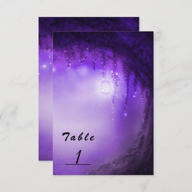 Tarjeta de número de tabla de Boda forestal con en (Anverso / Reverso)