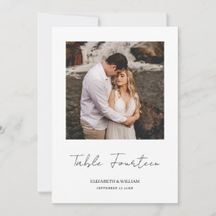 Tarjeta de número de tabla de Boda fotográfico de
