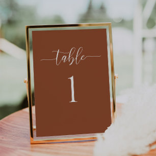 Tarjeta de número de tabla de Boda Minimalista de