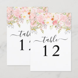 Tarjeta de número de tabla de Boda rosado Peony Ru