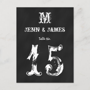 Tarjeta de número de tabla de Boda ruso de Chalkbo