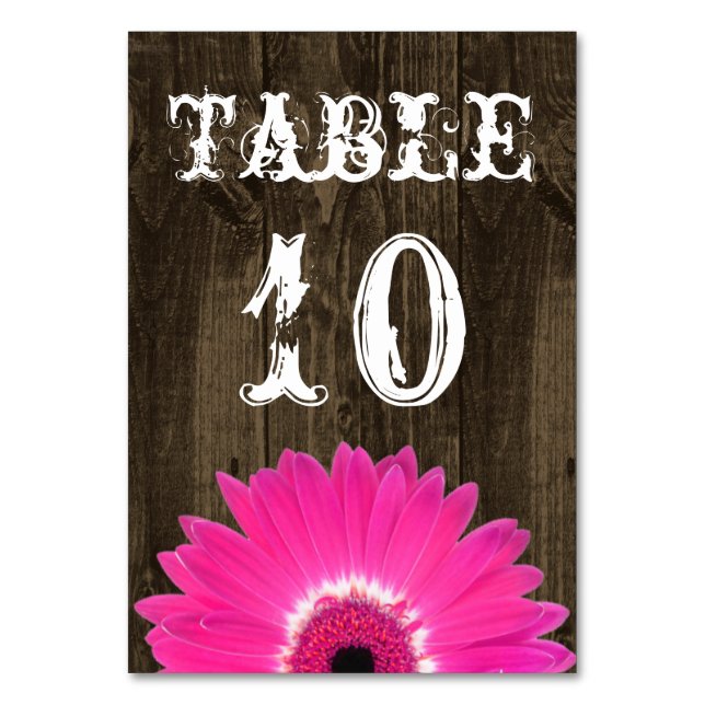 Tarjeta de número de tabla de Boda rustico de marg (Anverso)