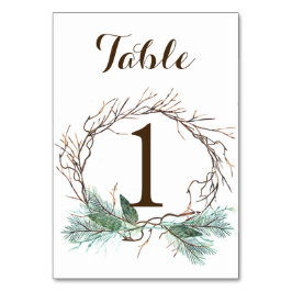 Tarjeta de número de tabla de Boda Wreath de invie