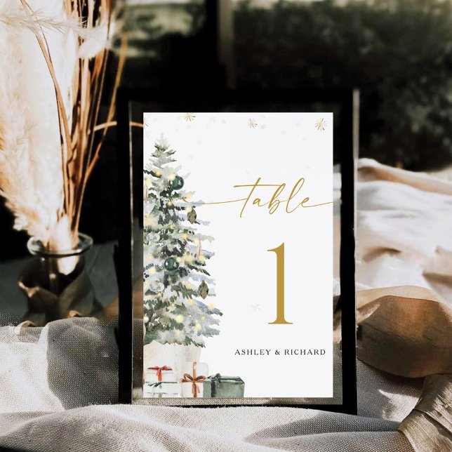Tarjeta de número de tabla de Bodas de Navidades d (Subido por el creador)