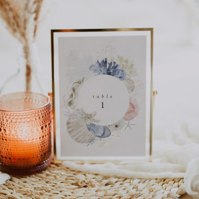 Tarjeta de número de tabla de bodas de playa de de (Subido por el creador)