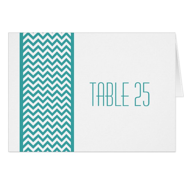 Tarjeta de número de tabla de borde de cheurón ver (Anverso (Horizontal))
