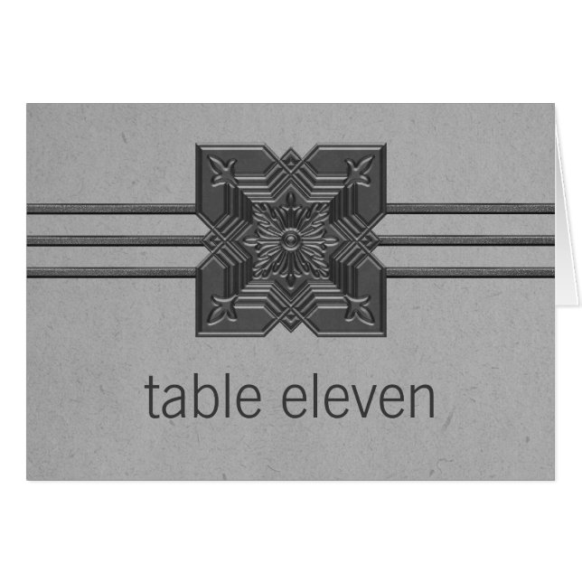 Tarjeta de número de tabla de borde de medallón gr (Anverso (Horizontal))
