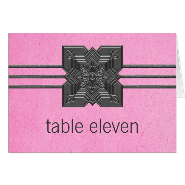 Tarjeta de número de tabla de borde de medallón ro (Anverso (Horizontal))