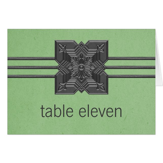 Tarjeta de número de tabla de borde de medallón ve (Anverso (Horizontal))