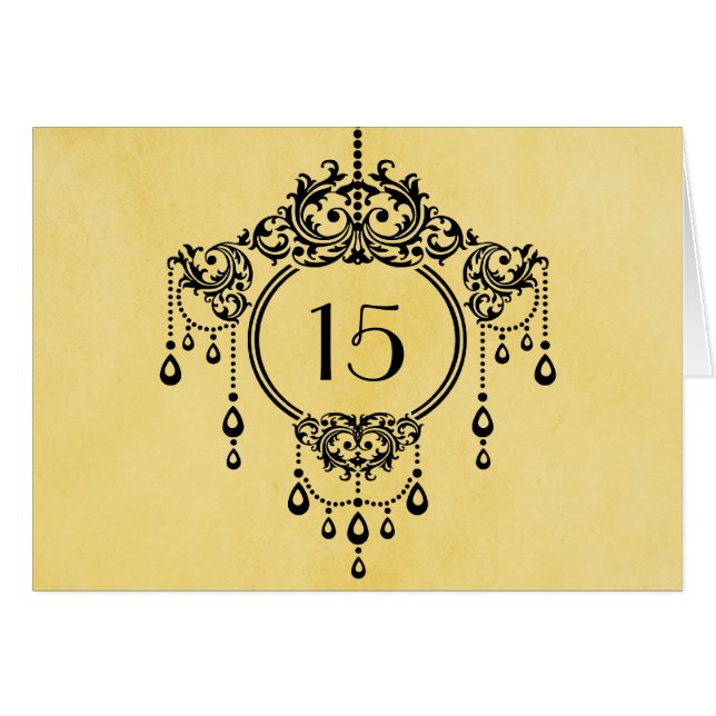 Tarjeta de número de tabla de candelabro de color  (Anverso (Horizontal))