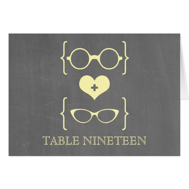 Tarjeta de número de tabla de cartón de cartón de  (Anverso (Horizontal))